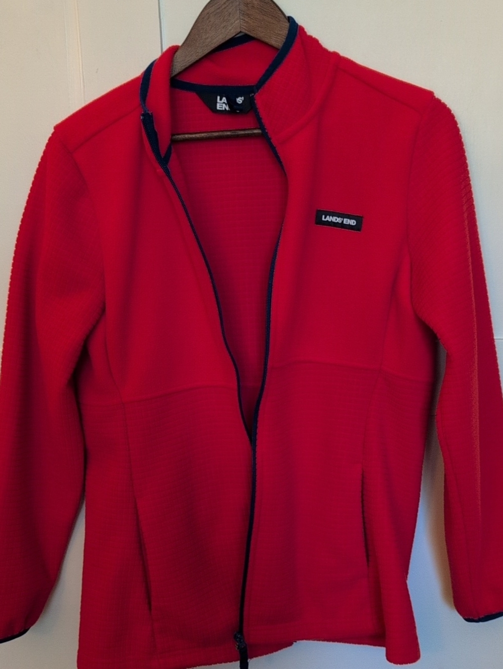 Lands' End Red Men's Full-Zip Performance Fleece Jacket